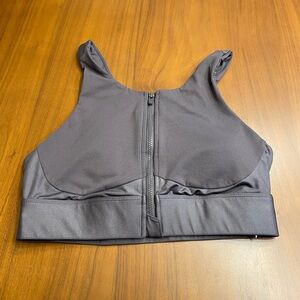 Fabletics gray zip up sports bra